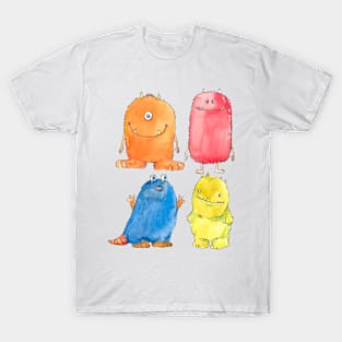 Funny Watercolor Monsters T-Shirt